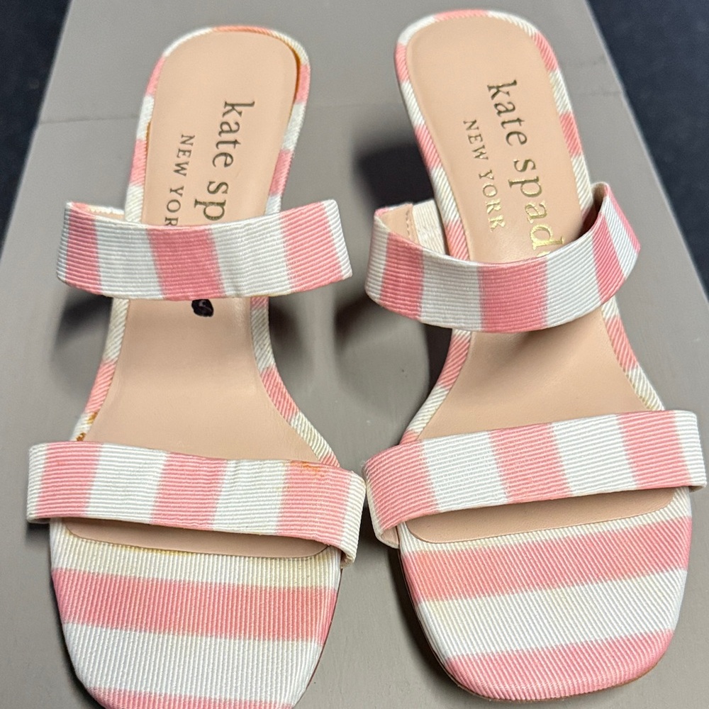 Kate Spade Striped Pink and Cream Sandals
